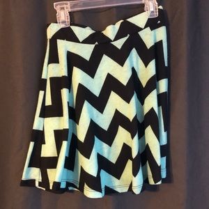 Mint green and black skirt
